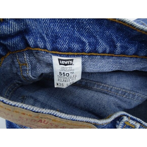 Levi's 550 Relaxed Tapered Leg Mens Jeans 36x30 USA Made Denim Blue Med Wash - Picture 5 of 10